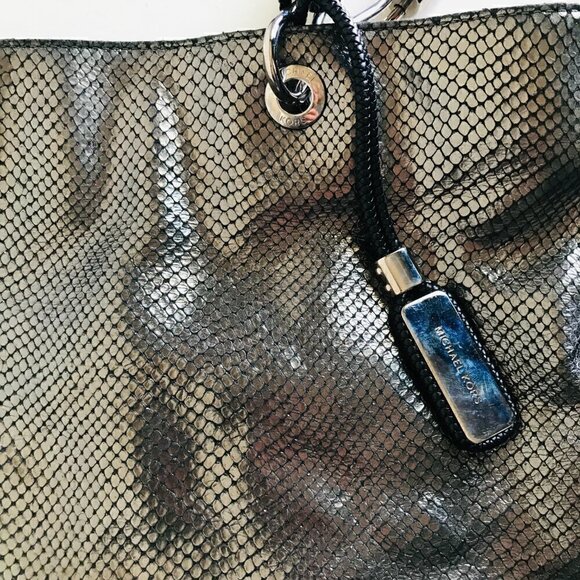 Micheal Kors Skorpios Metallic Snakeskin Bag Tote - Picture 4 of 10